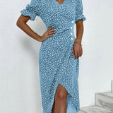 Giselle™ - Floral V-Ausschnitt Kleid