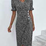Giselle™ - Floral V-Ausschnitt Kleid