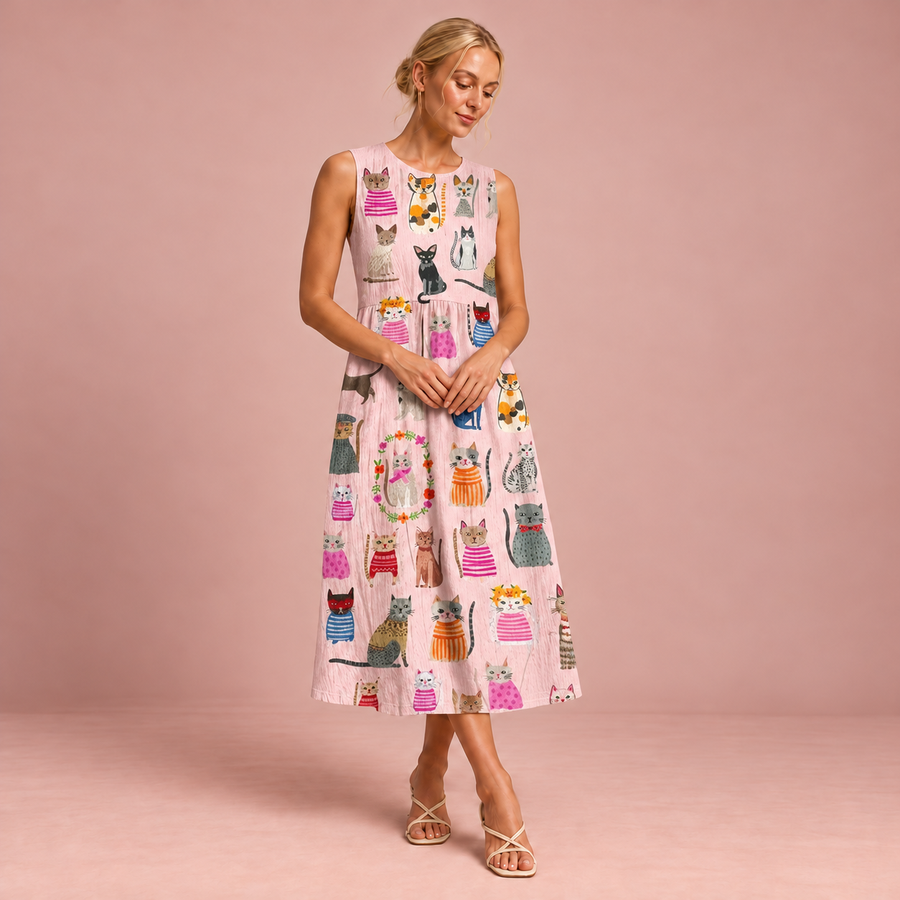 Bequemes ärmelloses Sommerkleid