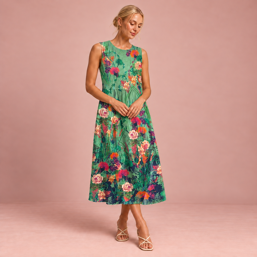 Bequemes ärmelloses Sommerkleid