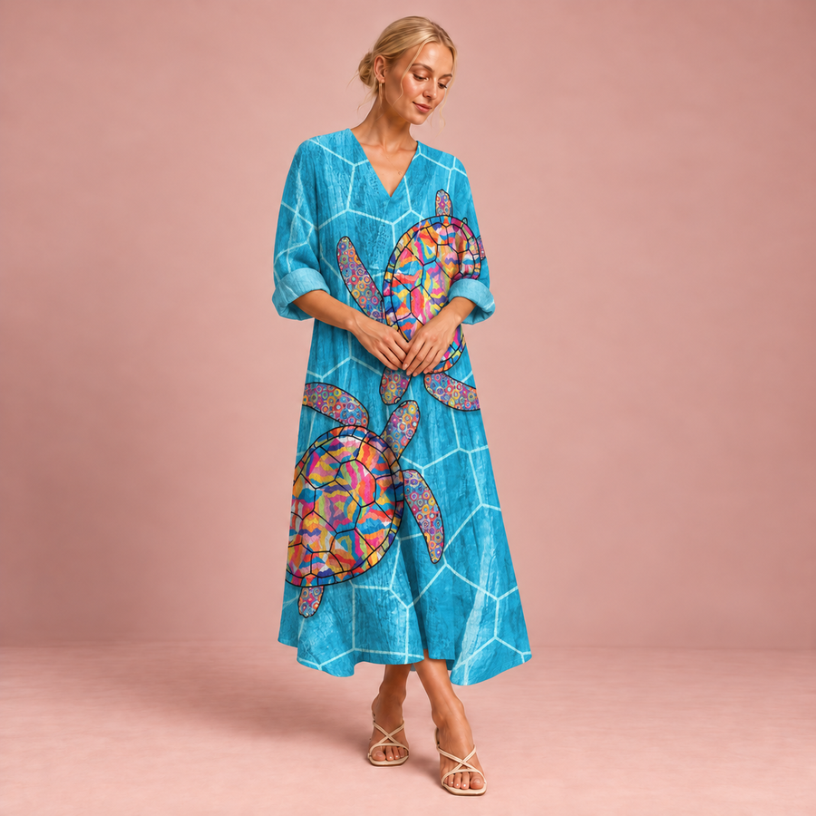 Figurschmeichelndes Sommerkleid mit Print