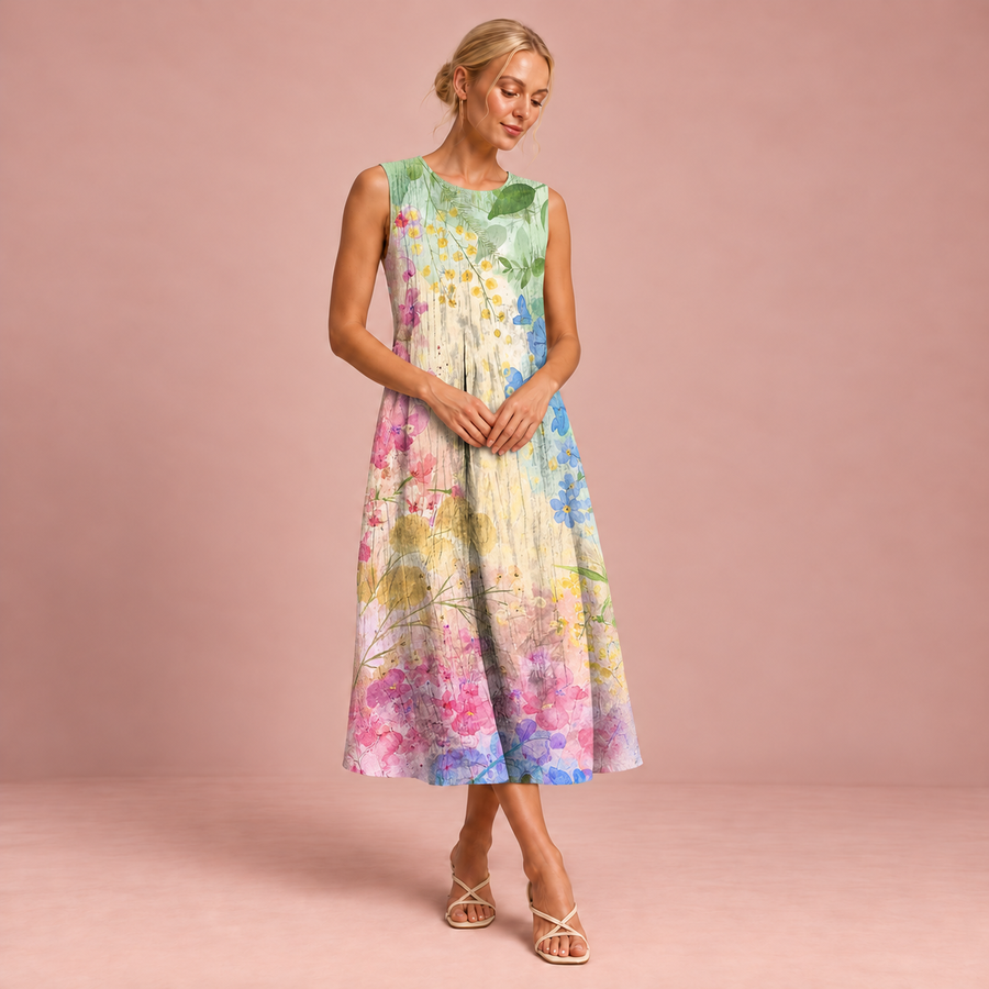 Bequemes ärmelloses Sommerkleid