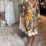 Moonie - Kleid mit Sonnenstrahlen-Druck