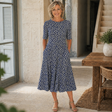 Sarah | Lässiges Blumen-Midi-Kleid