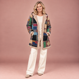 Autumn – Gemütlicher Patchwork-Kapuzenpullover in Erdtönen