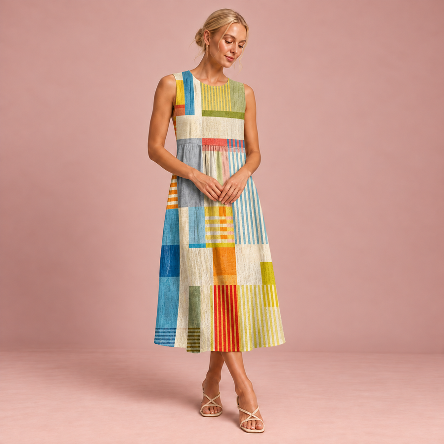 Bequemes ärmelloses Sommerkleid