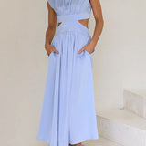 Quincy | Midi-Kleid mit Cut-Out und Taschen