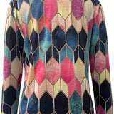 Bianca™ - Buntes Geometrisches Zip-Up Shirt