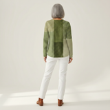 Katrin | Patchwork-Pullover in Grüntönen