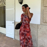 Damen One-Shoulder Maxikleid