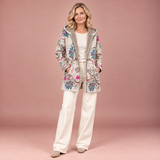 Ivy – Pastellfarbene Fleecejacke mit botanischem Muster