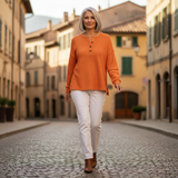 Greta | Schlichter Pullover in Waffelstrick