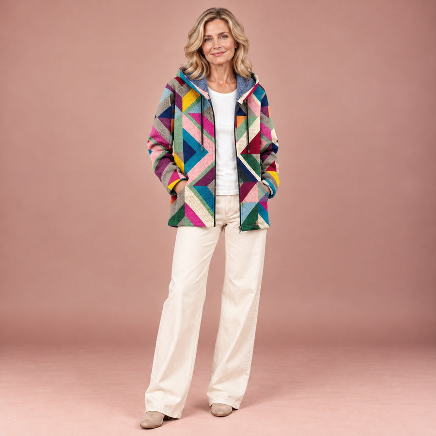Theresa – Jacke mit künstlerischem Geometriemuster
