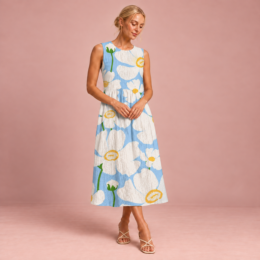 Bequemes ärmelloses Sommerkleid