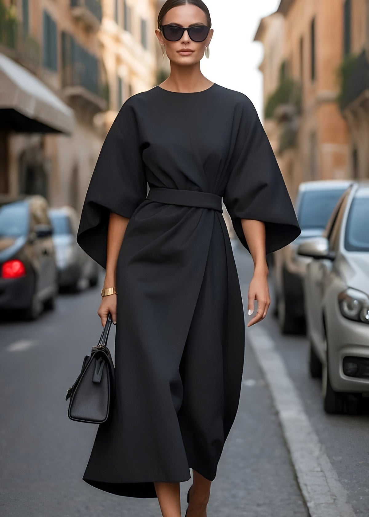 Aurora™ - Fließendes Maxikleid mit Gürtel