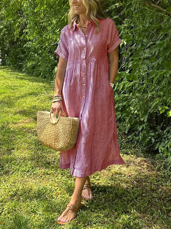 Cassie - Elegantes gestreiftes Kleid