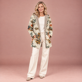 Elena – Boho-Sherpa-Kapuzenmantel mit Blumenmuster