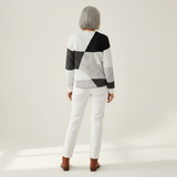 Christa | Patchwork-Pullover in Schwarz und Weiß
