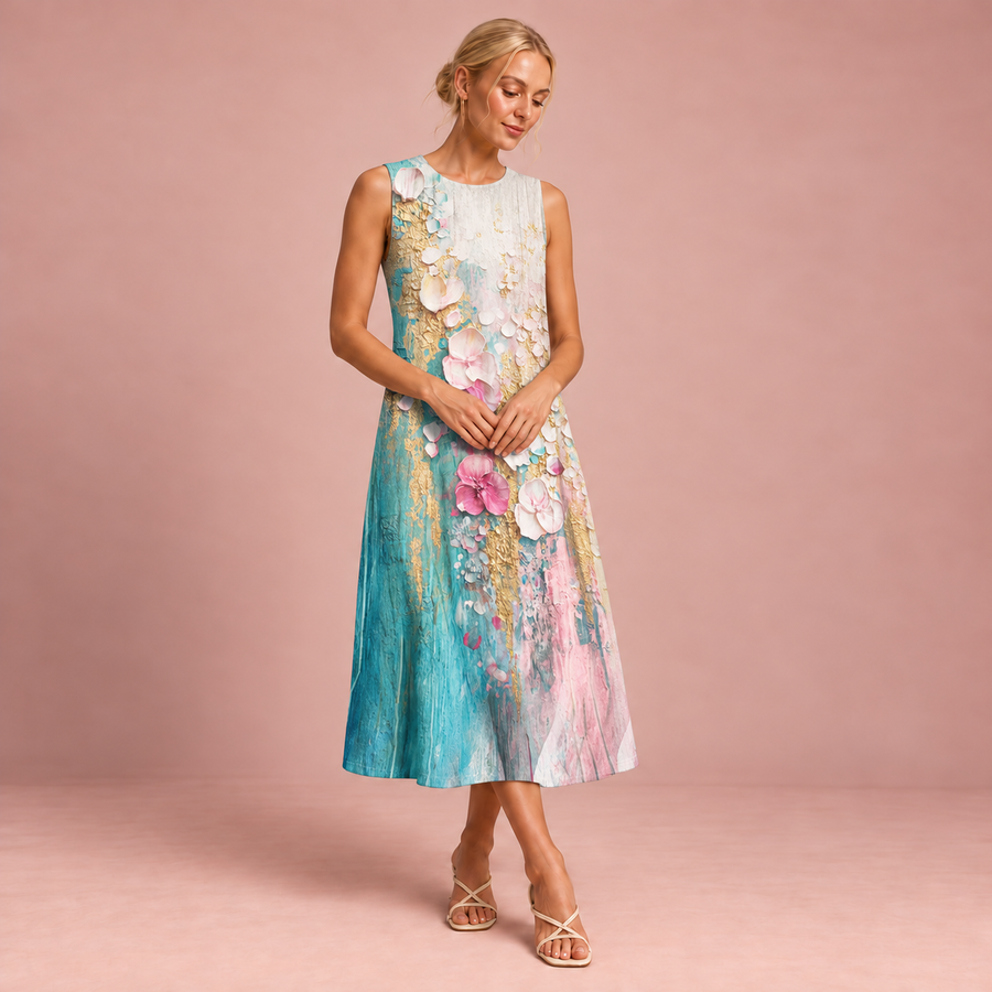 Bequemes ärmelloses Sommerkleid