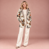 Elena – Boho-Sherpa-Kapuzenmantel mit Blumenmuster