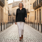 Elke | Schlichter Pullover mit Hemdkragen