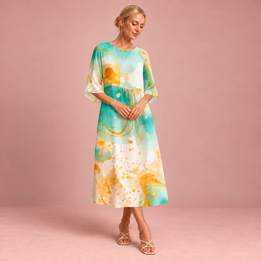 Fließendes langes Kleid – chic und bequem