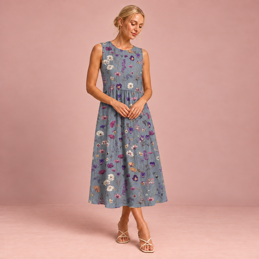 Bequemes ärmelloses Sommerkleid