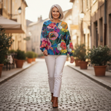Johanna | Pullover mit großen Blüten