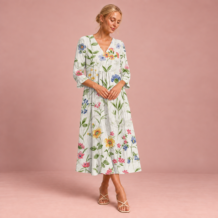 Figurschmeichelndes Sommerkleid mit Print