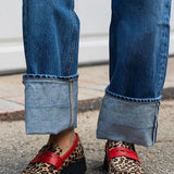 LEOPARDENPRINT LOAFER MIT ROTEN DETAILS