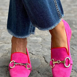 FLUORESZIERENDE LOAFER MIT METALLDETAIL