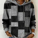 Schicker Langarm-Karierten Hoodie