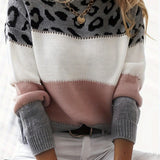 Zoe - Farbblock Leopard Pullover