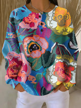 Ida | Pullover mit großen bunten Blumen
