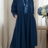 Lässiges Midi-Kleid für Frauen mit doppeltem Saumdesign
