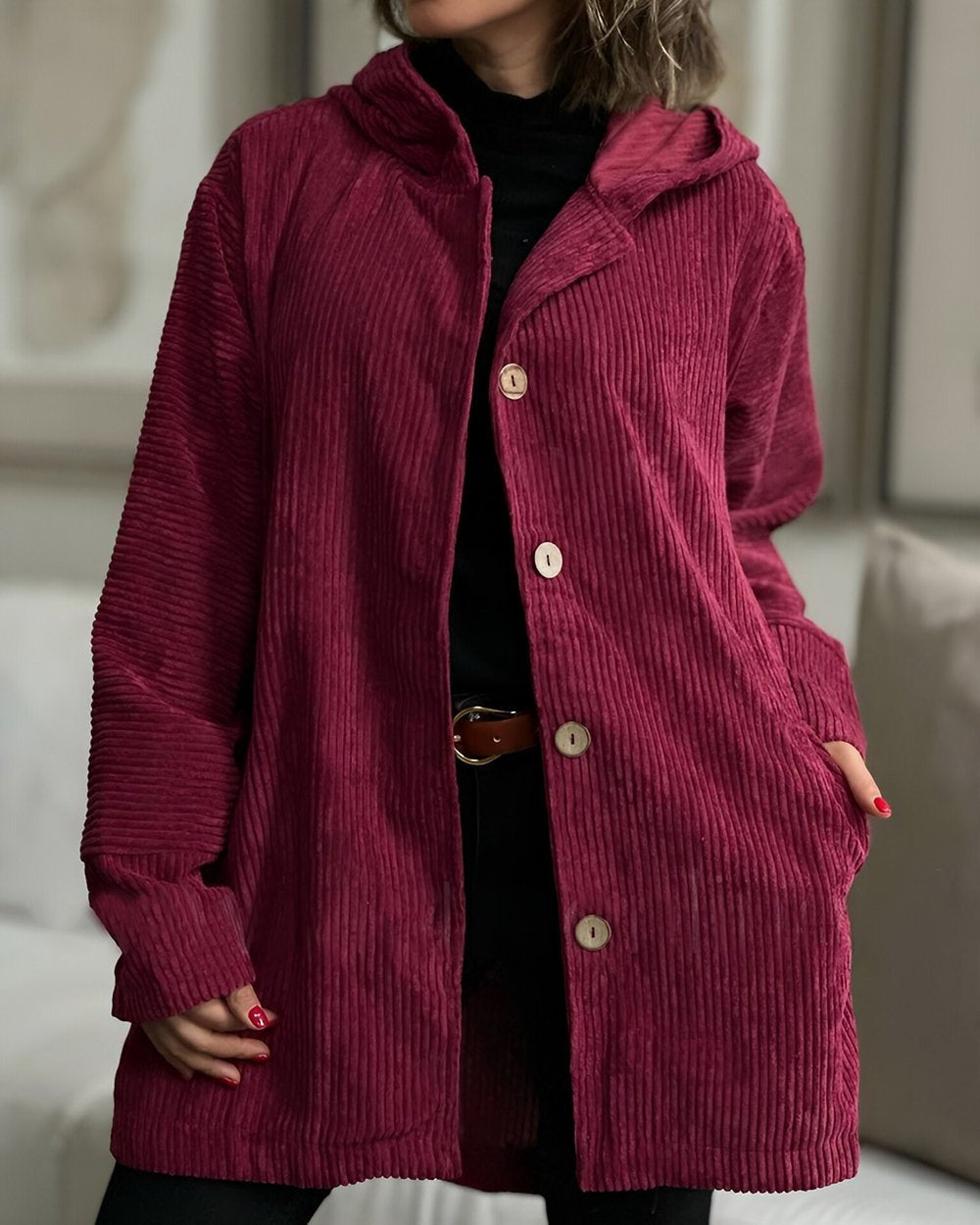 Cordia™ - Bequeme Cord-Jacke mit Kapuze