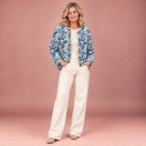 Strickjacke mit Blumenprint und Knöpfen