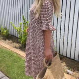 Michelle™ - Kurzarm-Midi-Kleid