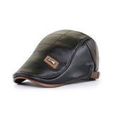 Retro Herren Lederbarett mit verstellbarem Band