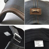 Retro Herren Lederbarett mit verstellbarem Band