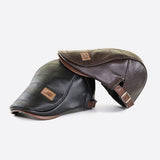 Retro Herren Lederbarett mit verstellbarem Band