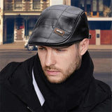 Retro Herren Lederbarett mit verstellbarem Band