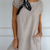 Brenna | Damen Kleid mit Taschen und kurzen Ärmeln