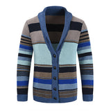 James | Herren gestreifter Cardigan mit Knöpfen