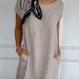 Brenna | Damen Kleid mit Taschen und kurzen Ärmeln