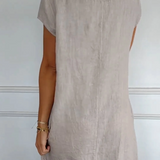 Brenna | Damen Kleid mit Taschen und kurzen Ärmeln