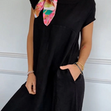 Brenna | Damen Kleid mit Taschen und kurzen Ärmeln