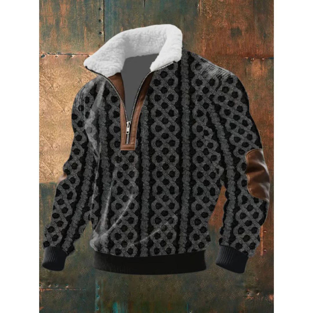 SILVORO | Fleece-Pullover mit hohem Kragen