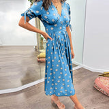 Bellamy - V-Ausschnitt Kleid mit Pünktchen