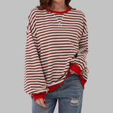 LUKA™ - Gestreiftes Langarm-Casual-Sweatshirt mit Rundhalsausschnitt